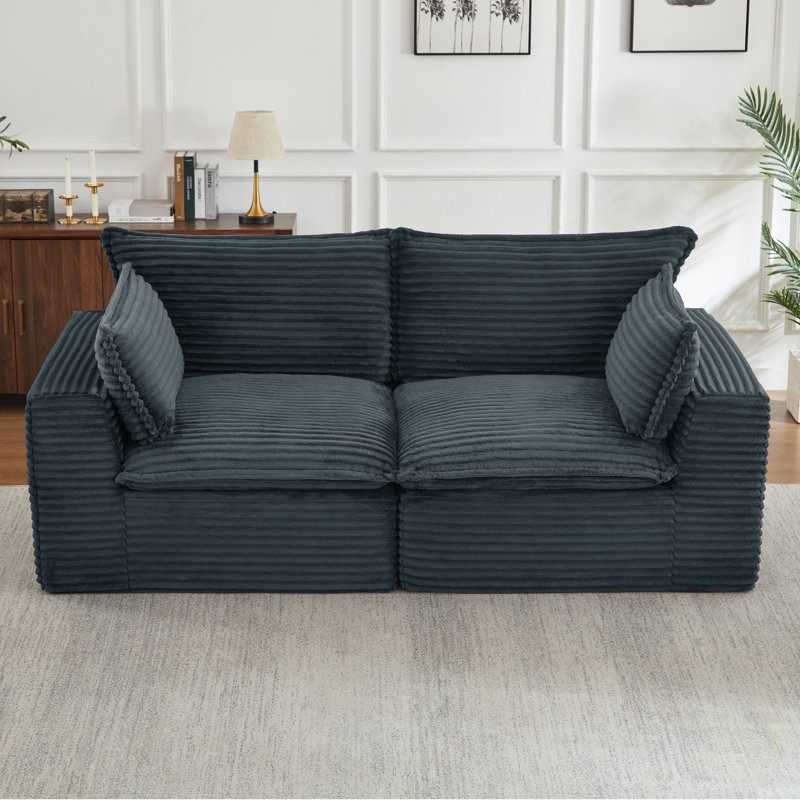 Canapé modulaire Boneless Cloud, Velours côtelé gris foncé