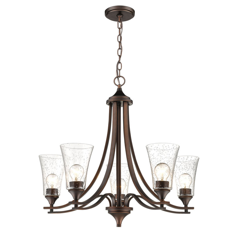 Natalie 5 - Light Dimmable Classic / Traditional Chandelier, Rubbed Bronze