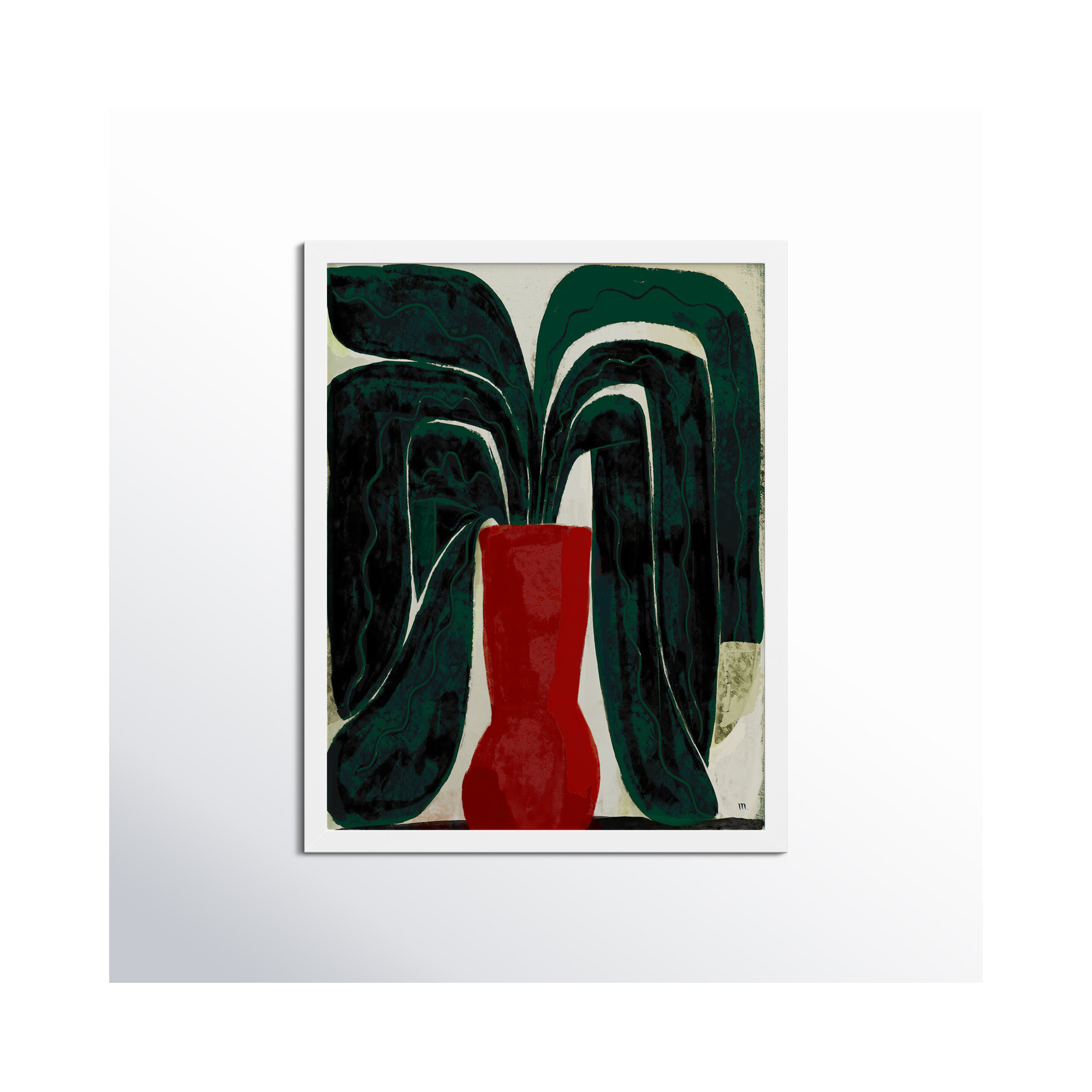 Plant #8 by StudioM, White, 38" H x 30" W x 1.25" D