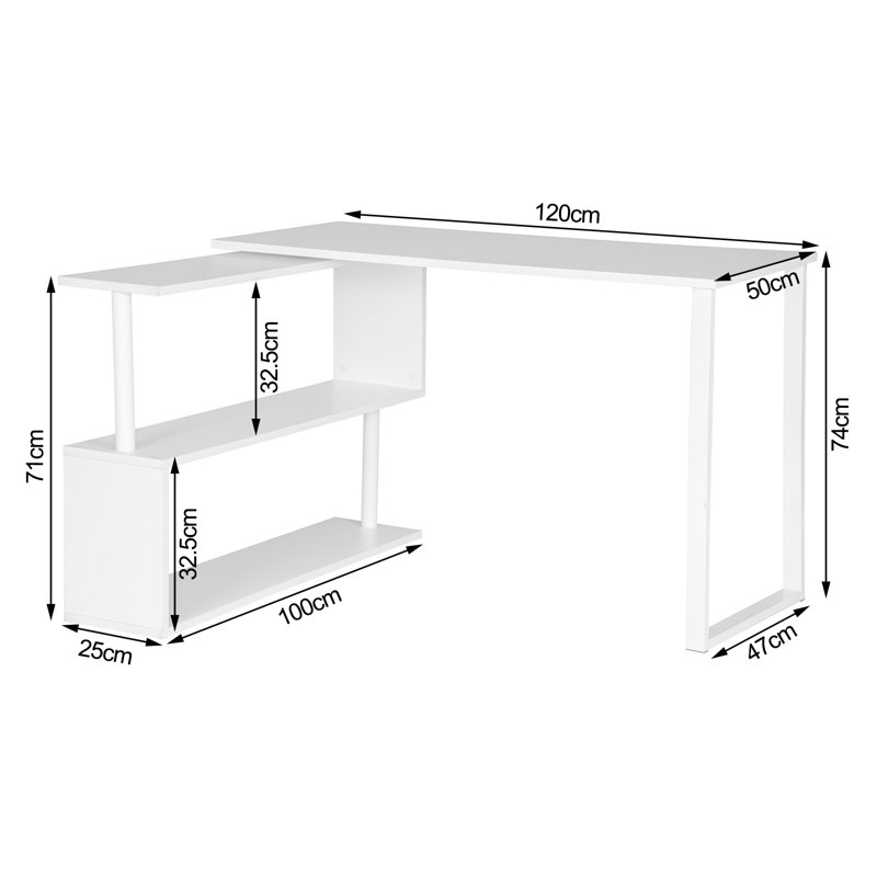 Esprit L-Shape Desk, White