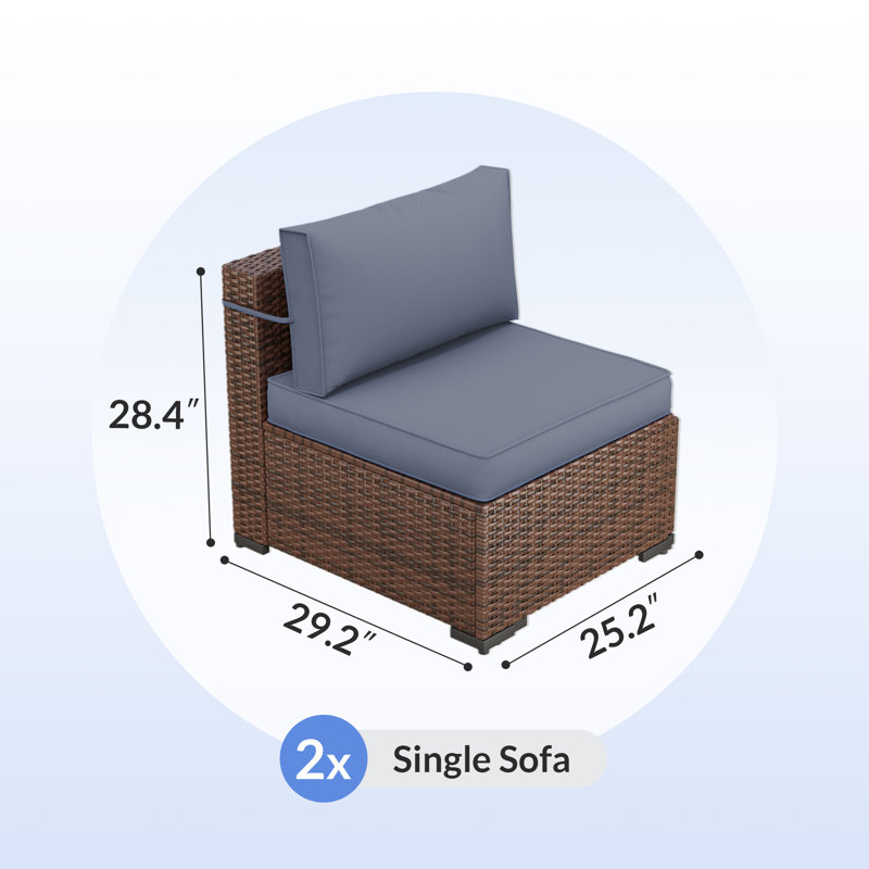 Mecayla 25.2” Patio Chair with 4"D Cushions, Gray