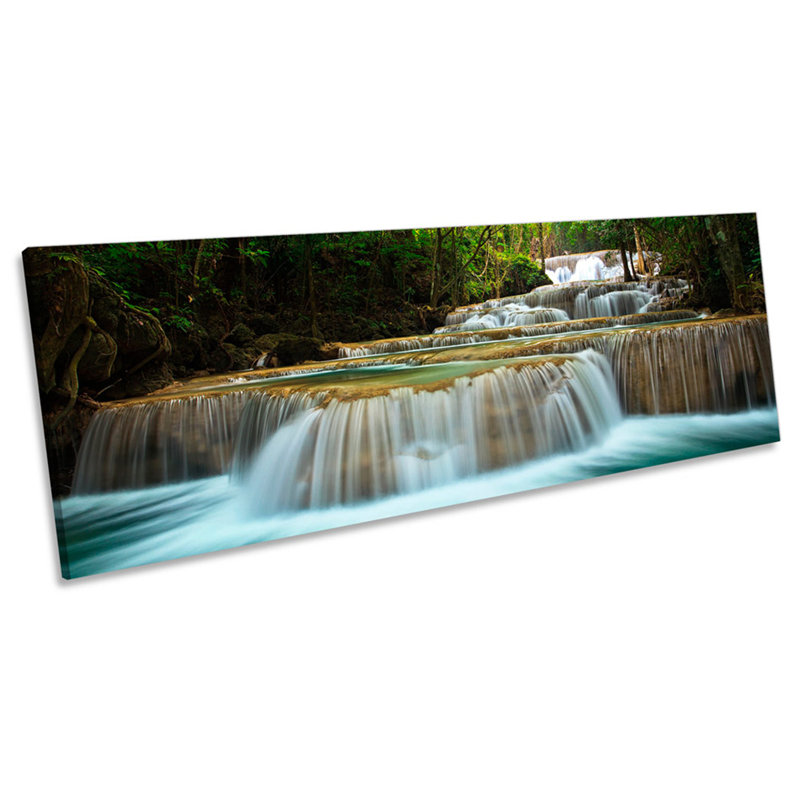 Thailand Forest River Waterfall - Wrapped Canvas Panoramic Print, 45.72cm H x 137.16cm W x 2cm D