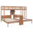 Twin over Twin Bunk Bed with Built-in Desk, Storage Shelves & LED Reading Light,Natural-777582349