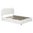 Hydraulic Storage Full Size Bed With Smooth White Fleece Surface Upholstered In Effective-62893307
