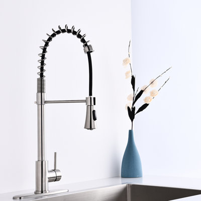 Robinet de cuisine en acier inoxydable nickel brossé