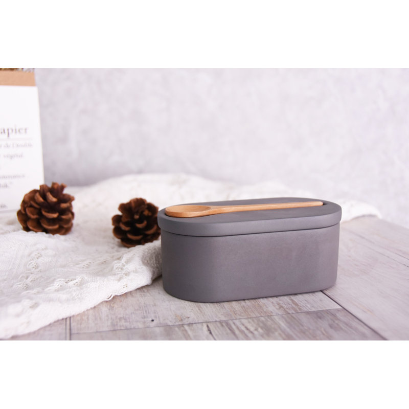 Vasque de rangement de nourriture à 2 compartiments avec cuillère en bois kitchen Coletti