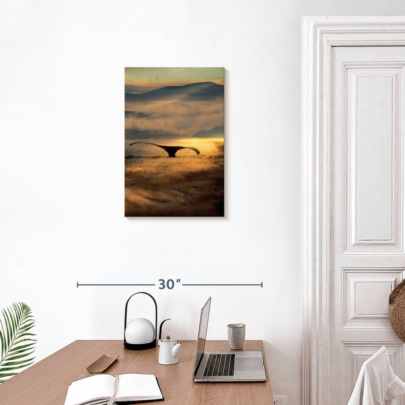 Brampt Alaska Whale Tail Dive, 24" H x 16" W