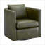 Fauteuil d'appoint pivotant en simili cuir vert Sutton, siège confortable pour adultes dans la chambre à coucher-1098263927