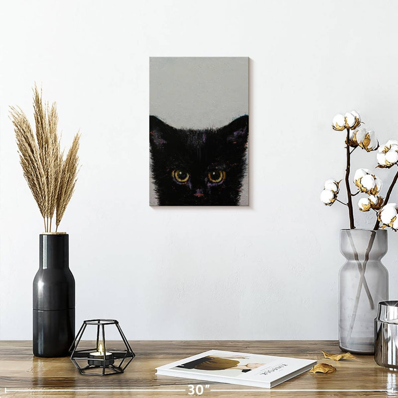 Brampt Black Kitten, 12" H x 8" W