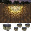 Solar Fence Lights Outdoor 4 Pack Solar Step Lights Led Powered Wall Lights Waterproof Warm Yellow Decor For Garden Backyard Front Door