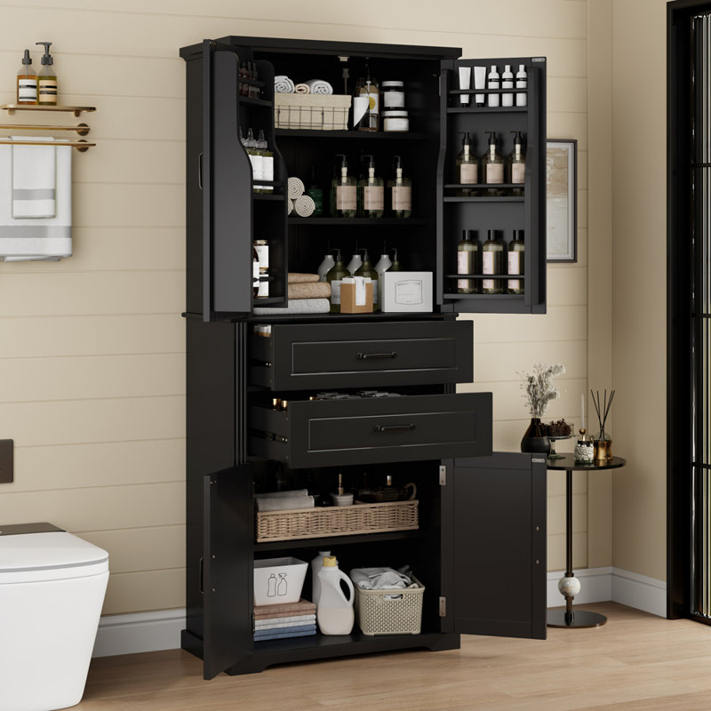 Armoire de rangement polyvalente avec espace multifonctionnel, tablettes réglables et 2 tiroirs pour une vie organisée dans n'importe quelle pièce
