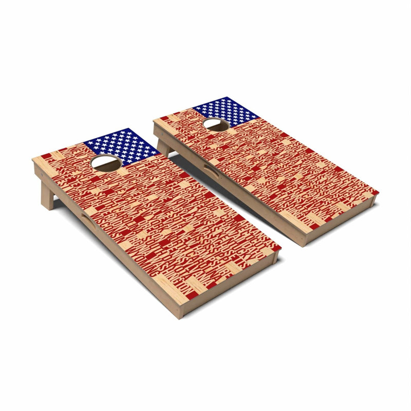 Ensemble de planches de cornhole composites toutes saisons avec drapeau américain, Ajouter un étui de transport