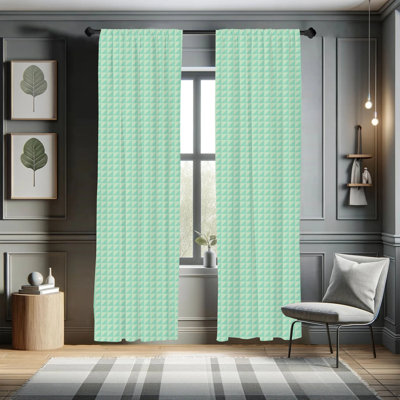 Mint Semi-Sheer Rod Pocket Curtain Panels