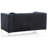 Sleek Black Contemporary Loveseat