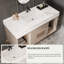Meuble-lavabo flottant 39,4 po avec lavabo en céramique, 2 tiroirs muraux à fermeture en douceur et plateau en ardoise blanche