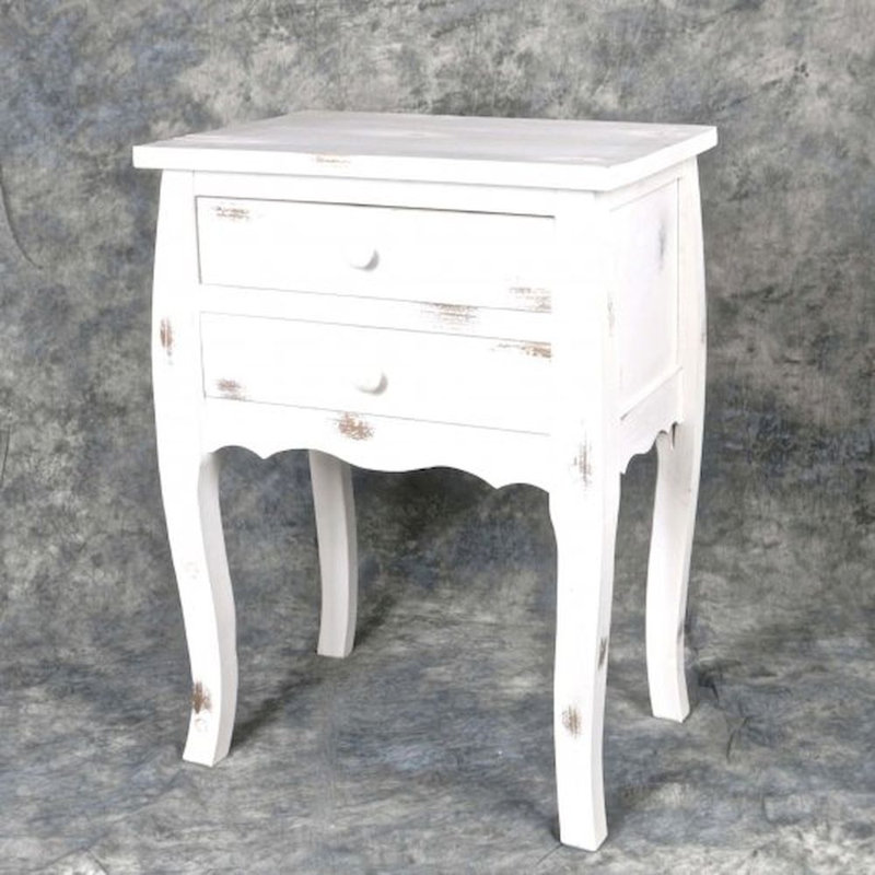 Support de nuit 2 tiroirs en bois Carrero