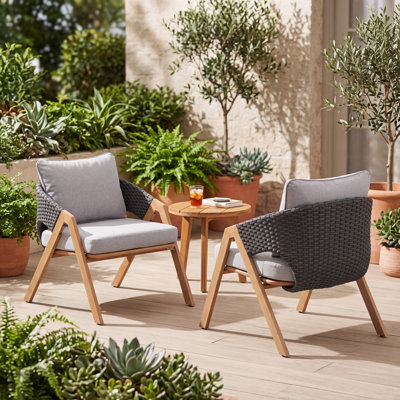 Chaises longues en rotin PE avec coussins amovibles Torc Patio
