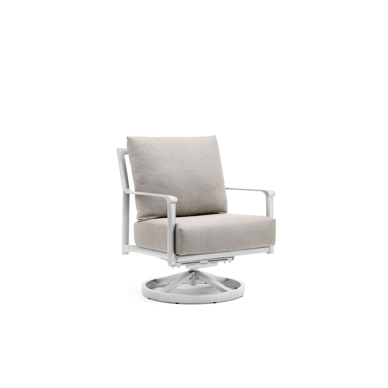 Chaise de patio pivotante avec coussins Aspen, Taupe, Gris clair