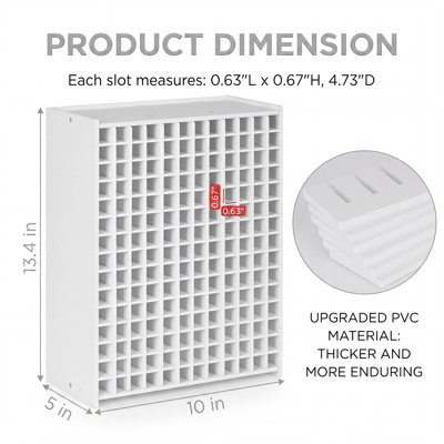 Organiseur de rangement pour marqueurs artistiques à séparateurs réglables, porte-stylos de bureau en PVC grande capacité (180/270/300 emplacements), support vertical/horizontal empilable pour artistes, fournitures de bureau et scolaires