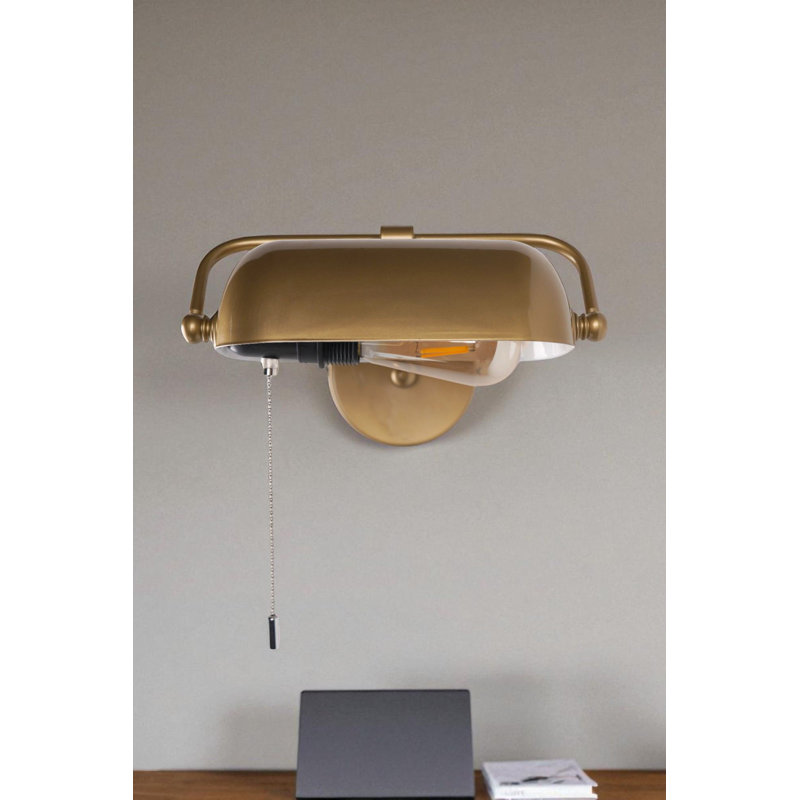 Elegant Gold Wall Lamp, Metal Body, 19.0 inches Tall | Base Plate Ø4.7 inches, On/Off Switch, E27 Socket (Max 40W), Perfect for Living Room & Bedroom | Stylish & Durable Design, IP20 Rated