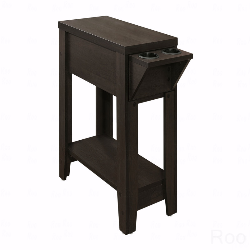 Table d'appoint, côté, bout, rangement, lampe, stratifié, transitionnel, Espresso