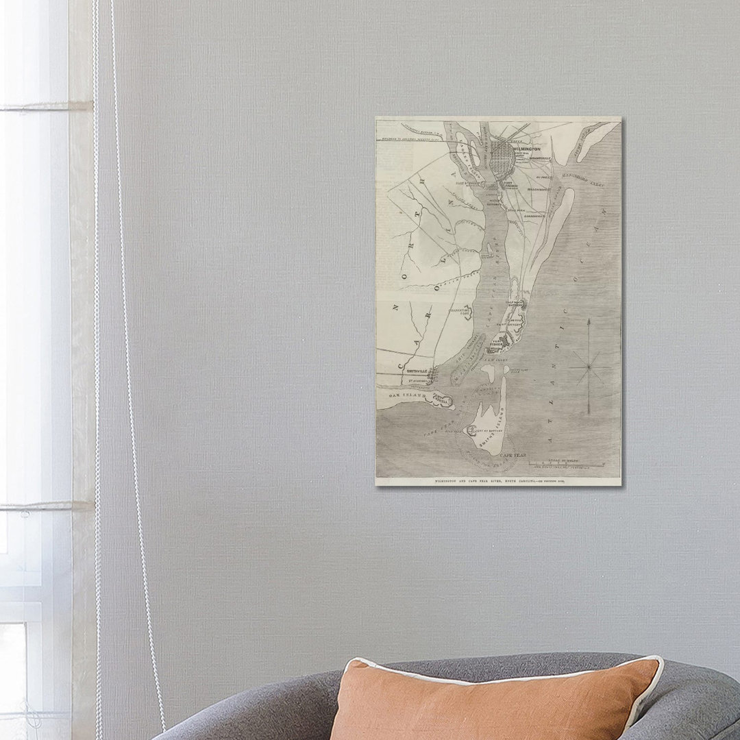 Wilmington And Cape Fear River, North Carolina by John Dower - Wrapped Canvas Print
