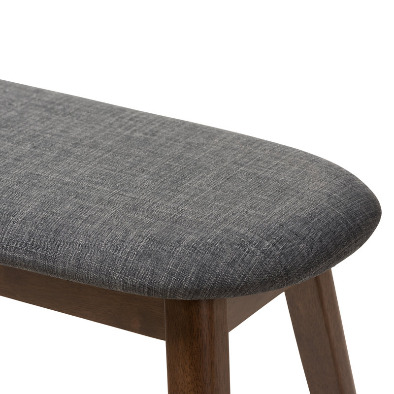 Cronin Polyester Blend Upholstered Bench, Dark Gray