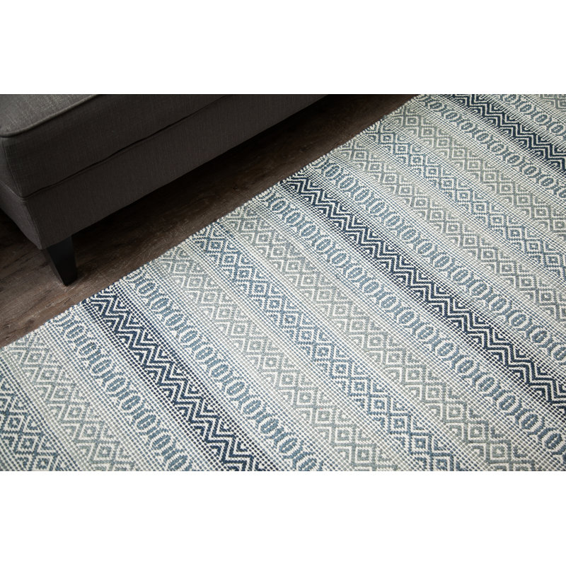 Nikolai Geometric Cotton Hand Woven Area Rug, Rectangle 244 x 305cm