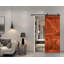 Porte de grange coulissante en bois de pin avec trousse de quincaillerie d'installation-93178044-93178035