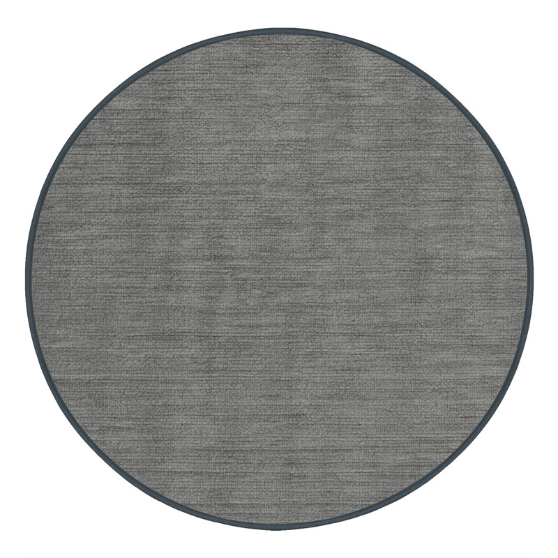 Machine Washable Solid Gray Area Rug, Round 8'