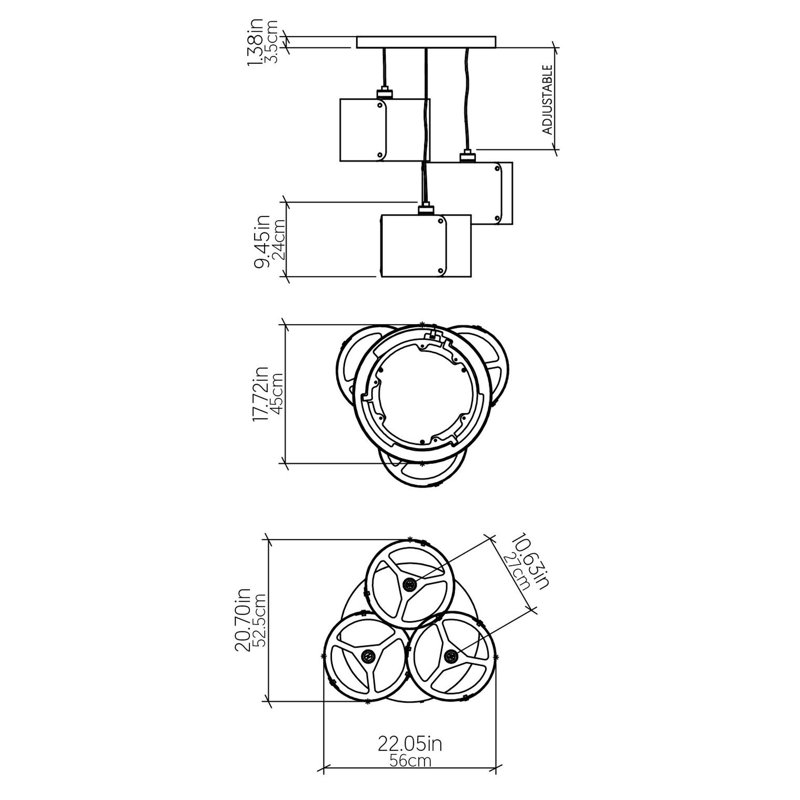 Element 3 - Light Pendant, American Walnut