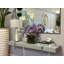 Faux Orchid Arrangement in Glass Vase with Moss