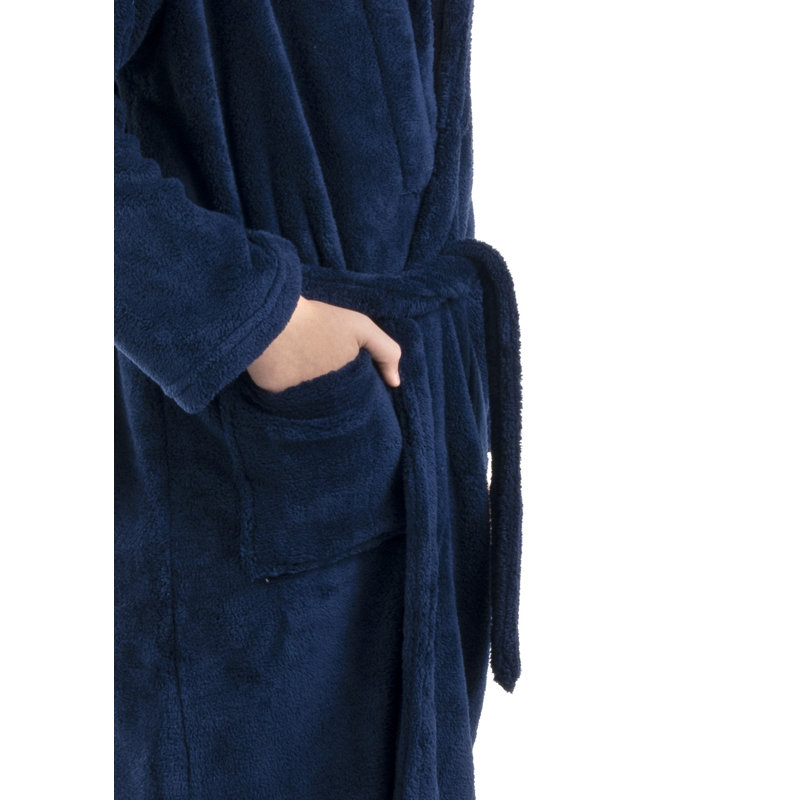 Peignoir en molleton pour enfants châle en molleton pour enfants, Enfants (3 à 6 ans) - Petit, Bleu marine