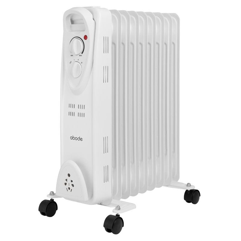 Abode 856 BTU Electric Radiator Space Heater with Adjustable Thermostat
