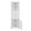 Armoire de salle de bain haute en coin avec portes, organisateurs triangulaires et rangement avec 3 tiroirs et tablettes réglables, armoire de toilette pour la salle de bain-899576719