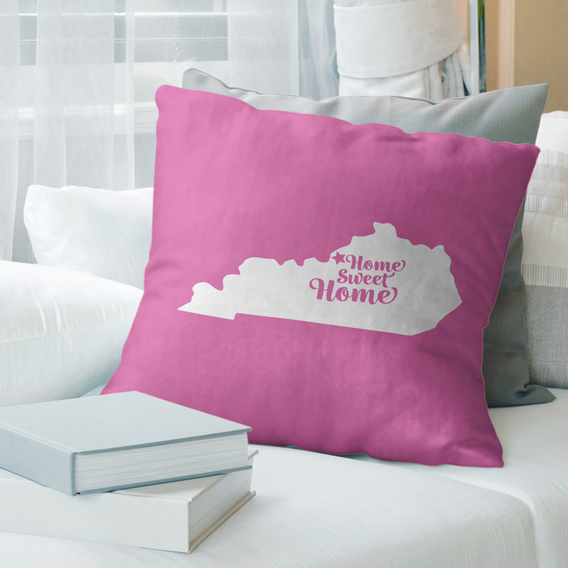 Reversible Throw Pillow, 14" x 14", Pink, Louisville