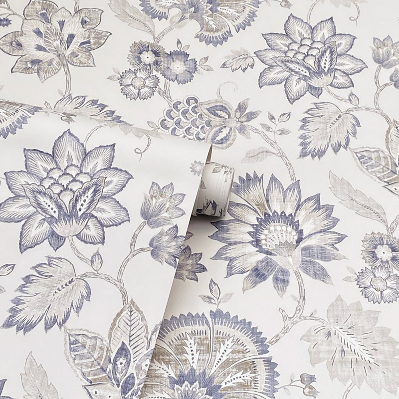 Papier peint Prudie Denim Jacobean Trail