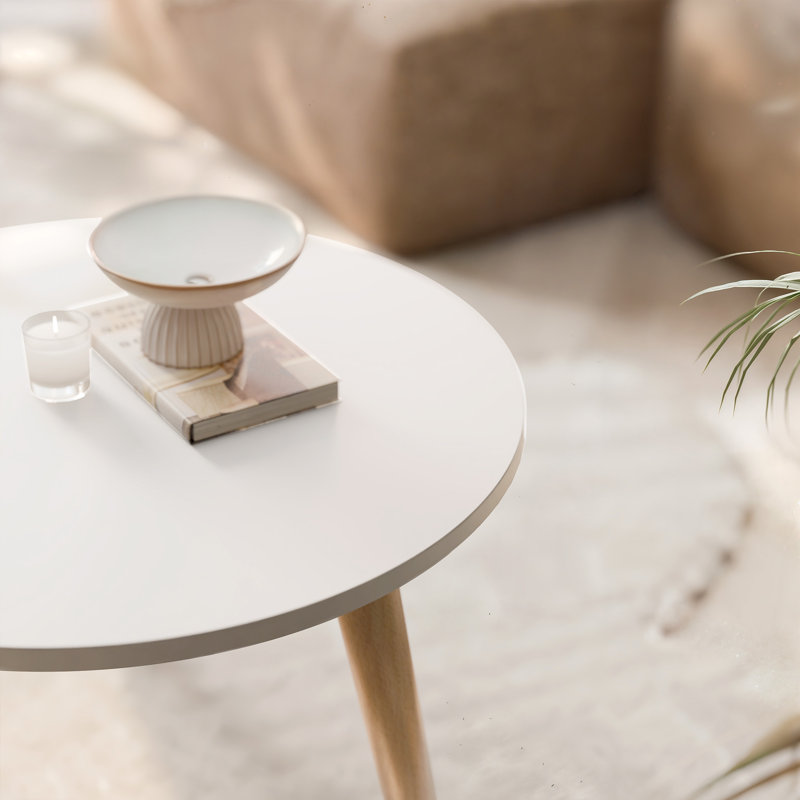 VALERIO Round Coffee Table, Biały