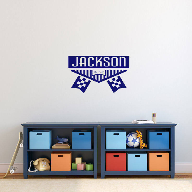 Décalcomanie murale personnalisée vainqueur personnalisé, Bleu marine, Oui