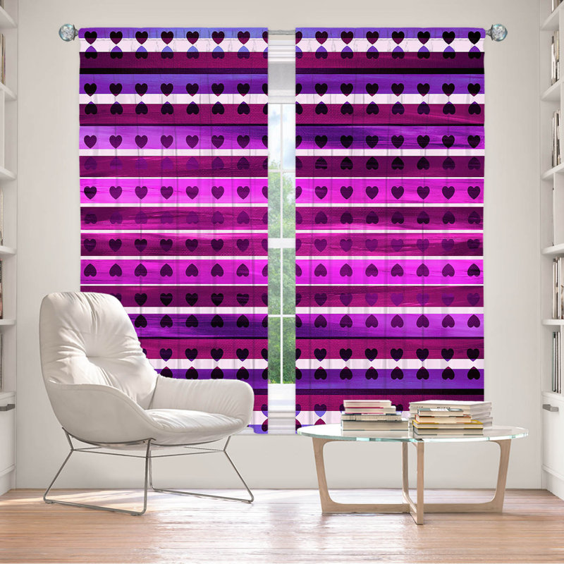 Rideau en polyester, L 40 po x L 61 po, Mauve