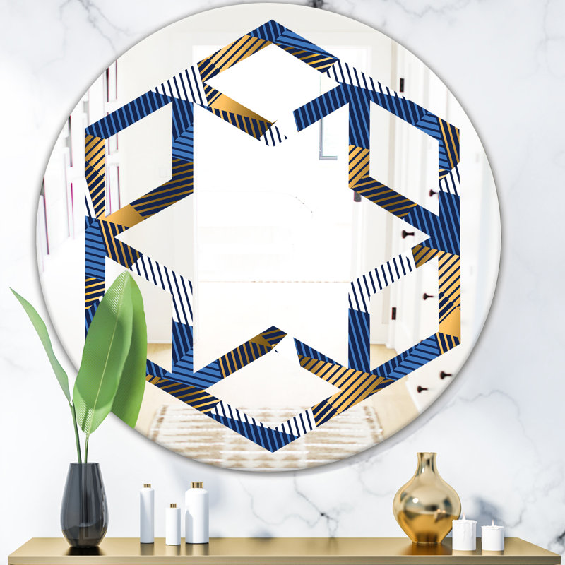 Miroir mural Waves V Hexagon Star Eclectic, H 31,5 po x l po
