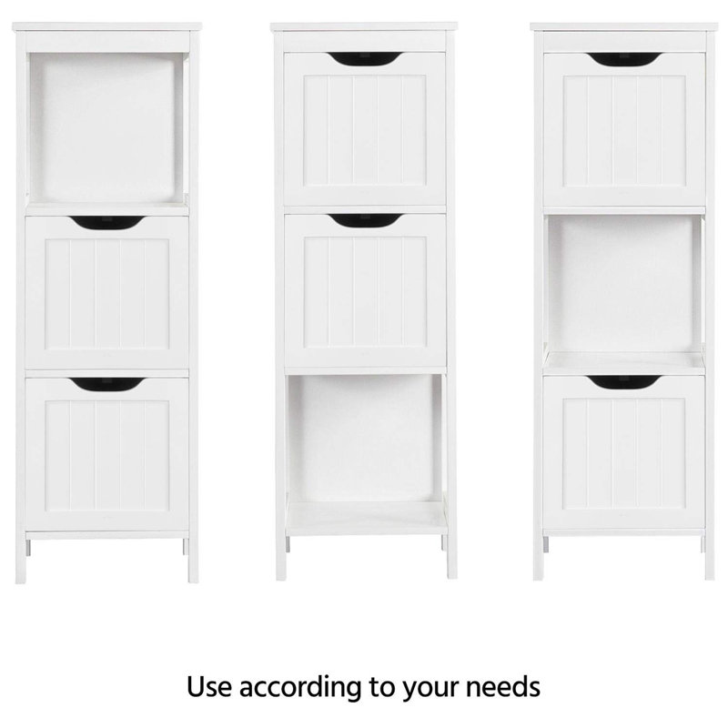 Bathroom Floor Cabinet with 2 Drawers and 1 Shelf, White