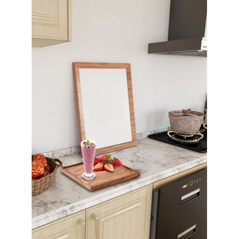 Ensemble de plateaux en bois d'acacia, L 10,5 po x H 0,75 po x P 10,5 po