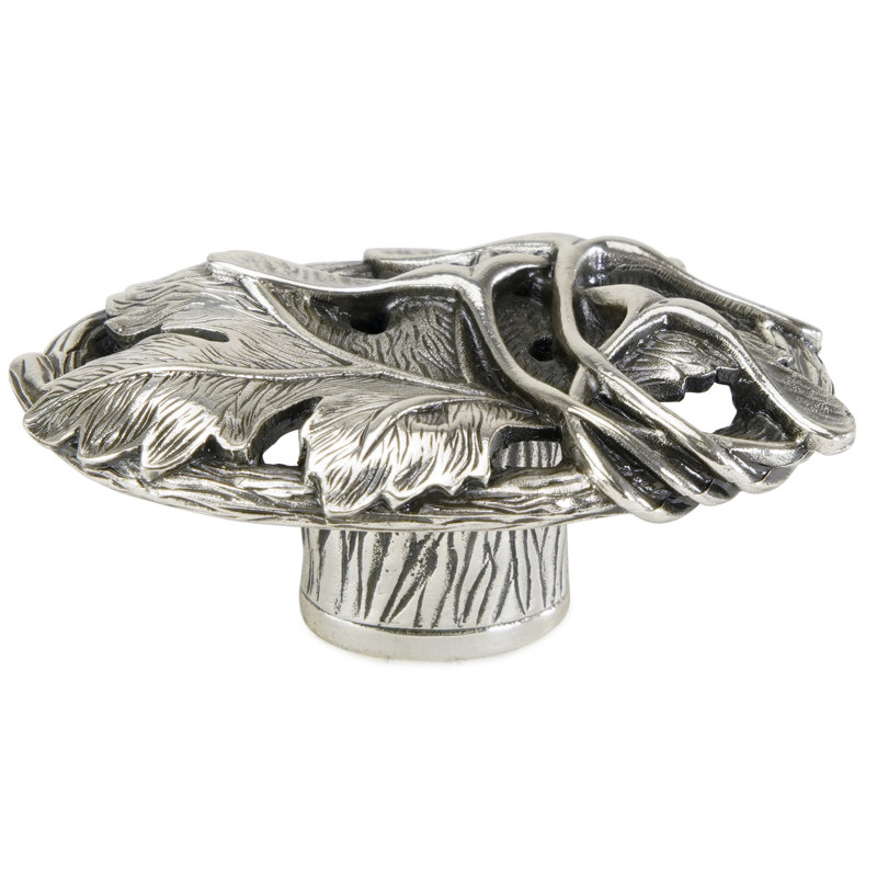 ARTS & CRAFT OAK PARK KNOB IN PLATE, Silver