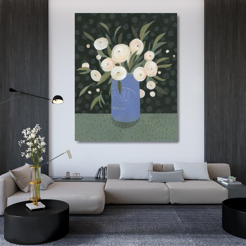 Art sur toile tendue avec Lark Manor ™, Scarvey, Emma, Mason Jar Bouquet I, H 44 po x l 36 po