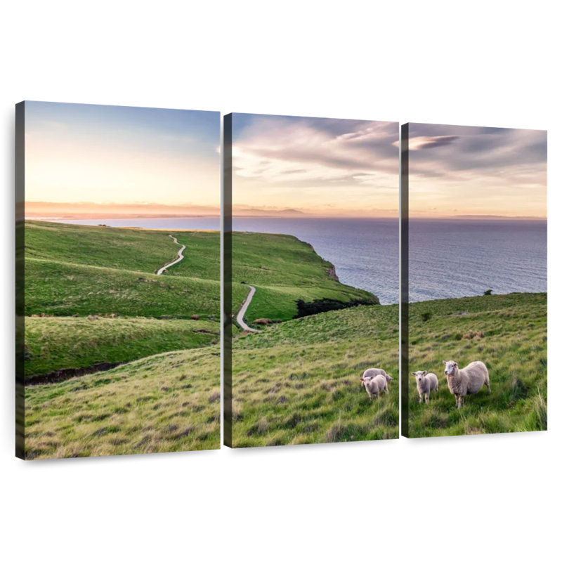 Gillard Sheep On Christchurch Cliff, H 42 po x l 65 po