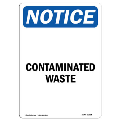 Contaminated Waste Aluminum Sign 18 x 24