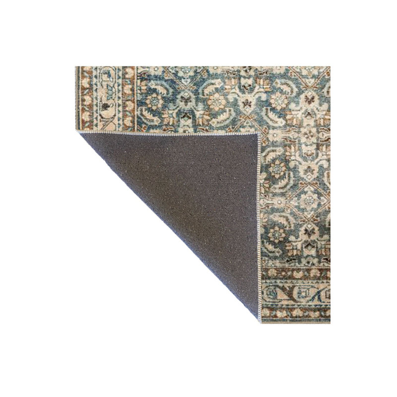 Tapis décoratif vert à motif tissé traditionnel, Tapis de couloir 2 pi 6 po x 6 pi 7 po inclus
