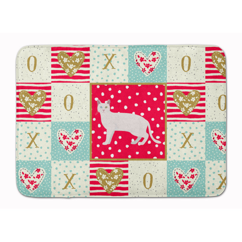 Tapis de cuisine à mousse mémoire cat love Charvi, Khao Manee 1