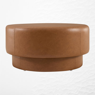 Table basse ronde avec repose-pieds rembourré avec repose-pieds à deux niveaux pour le salon